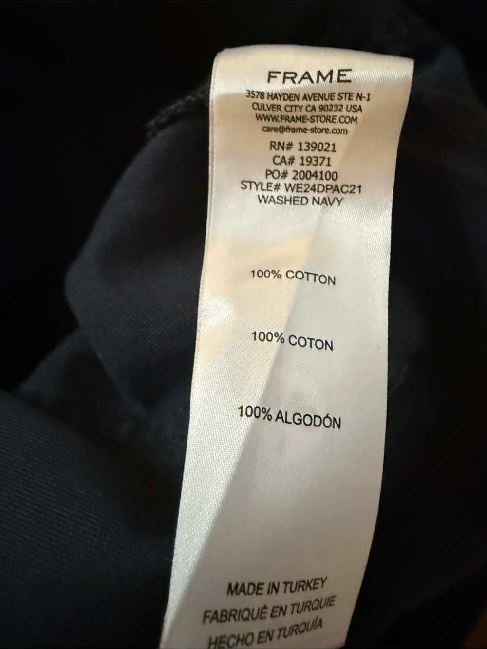 NWT Frame The 70s Cotton-Canvas Wide-Leg Pants, Size 33 - Picture 13 of 13